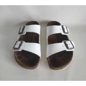 Birkenstock Arizona Women's Ivory Leather Two Strap Sandal Sz 35